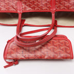 Goyard Saint Louis PM PVC & Leather Tote Shoulder Bag in Red