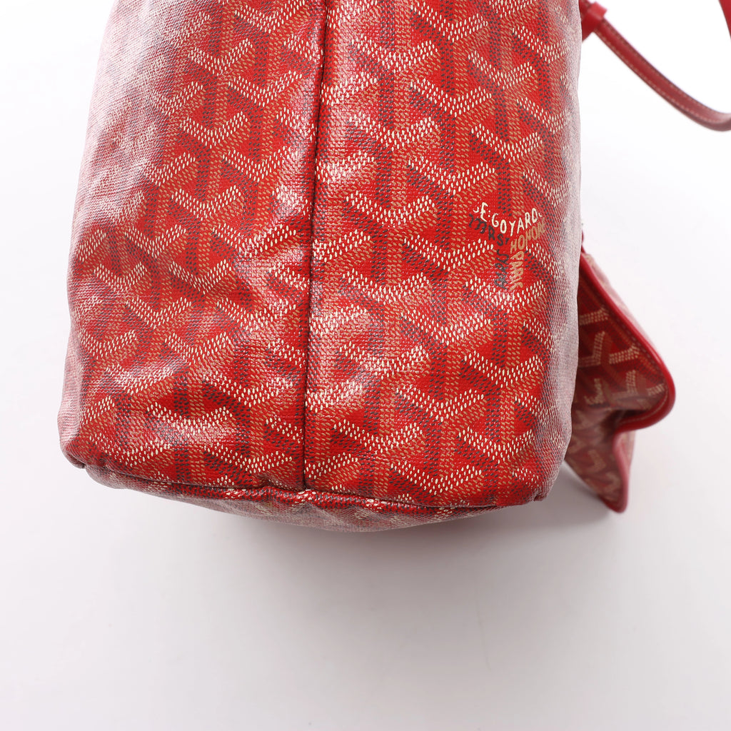Goyard Saint Louis PM PVC & Leather Tote Shoulder Bag in Red