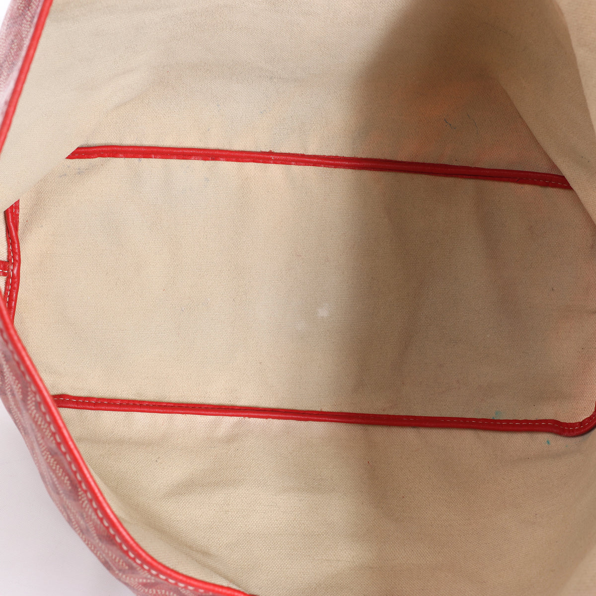 Goyard Saint Louis PM PVC & Leather Tote Shoulder Bag in Red