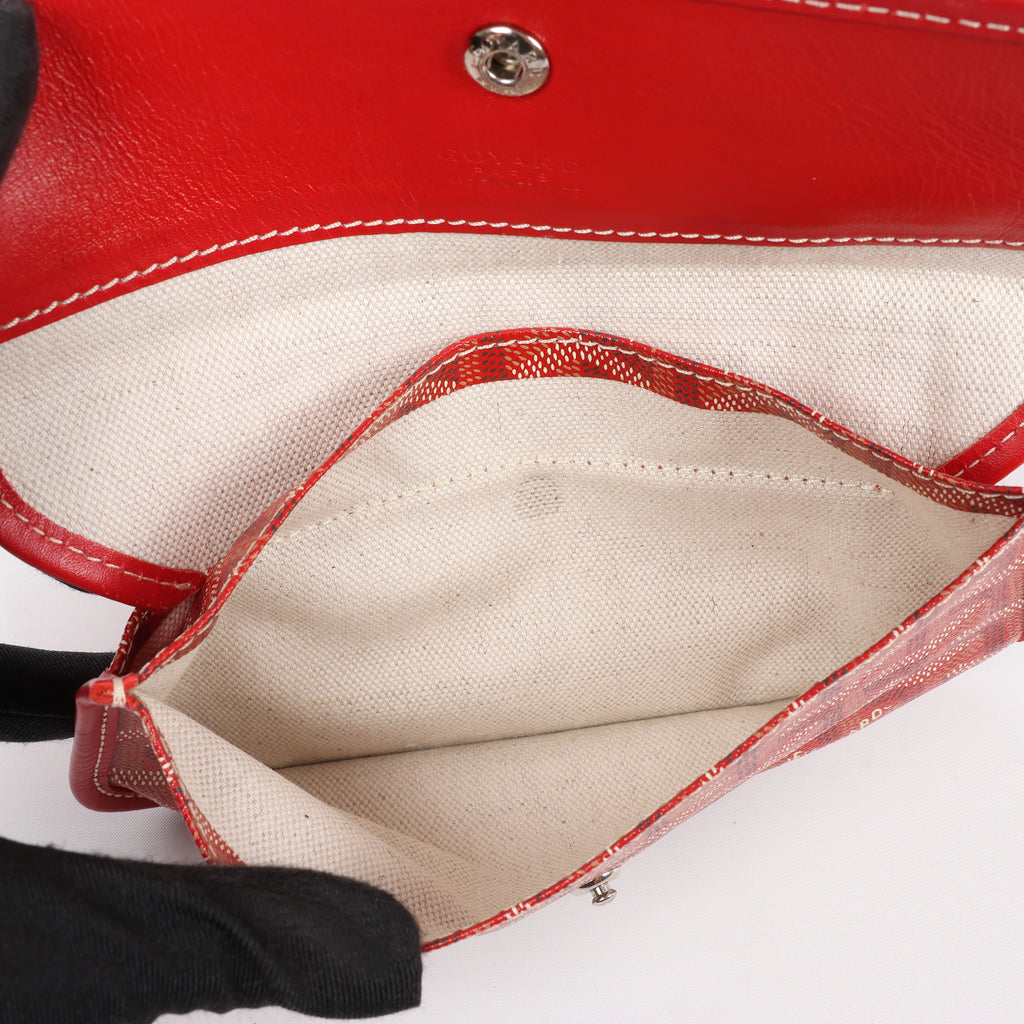 Goyard Saint Louis PM PVC & Leather Tote Shoulder Bag in Red