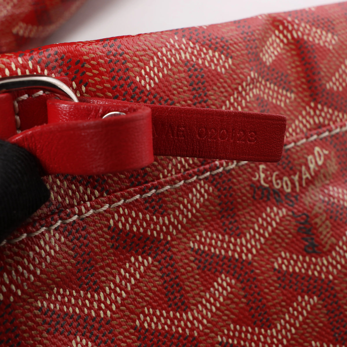 Goyard Saint Louis PM PVC & Leather Tote Shoulder Bag in Red