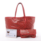 Goyard Saint Louis PM PVC & Leather Tote Shoulder Bag in Red