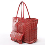 Goyard Saint Louis PM PVC & Leather Tote Shoulder Bag in Red
