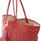 Goyard Saint Louis PM PVC & Leather Tote Shoulder Bag in Red