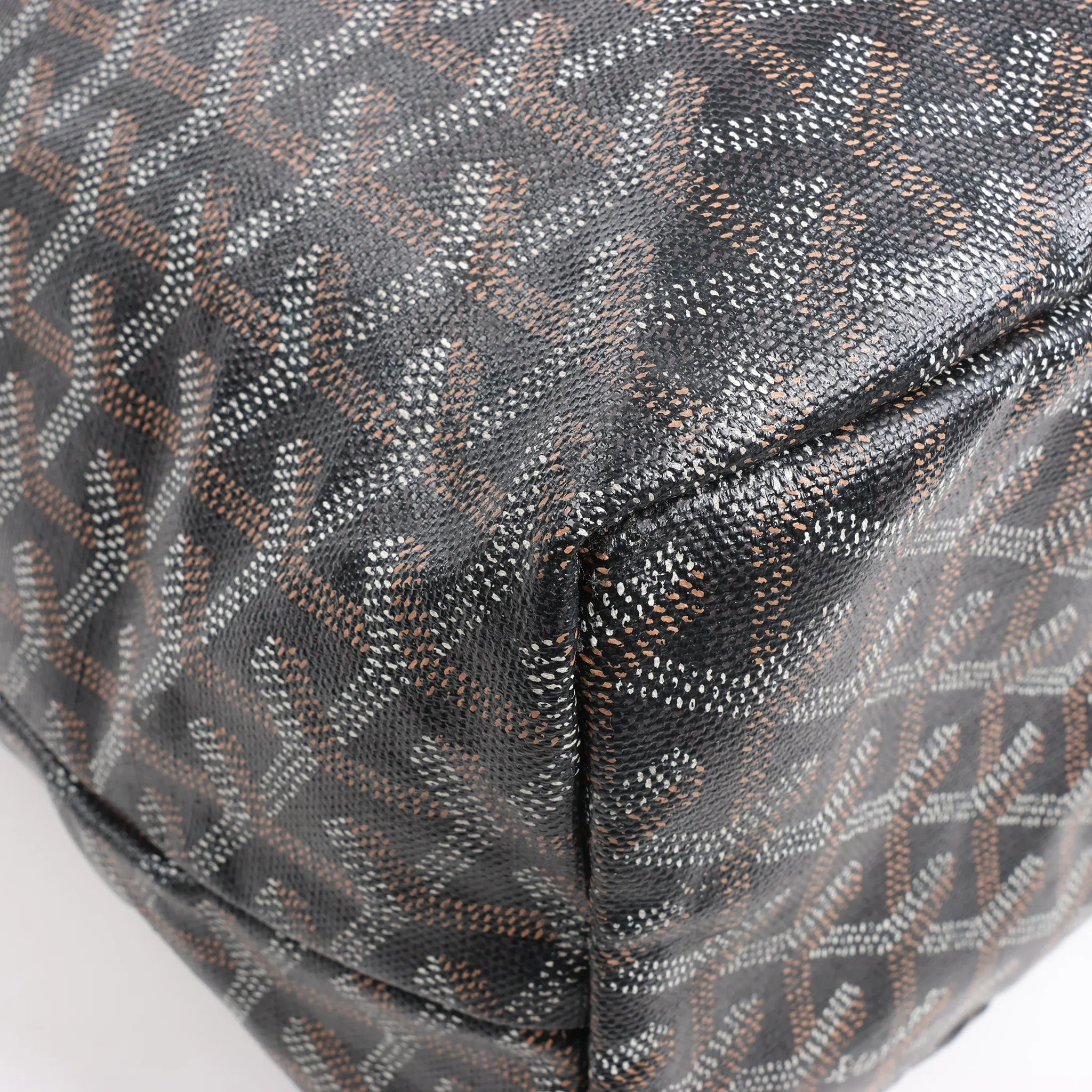 Goyard Saint Louis PM PVC & Leather Shoulder Bag in Black