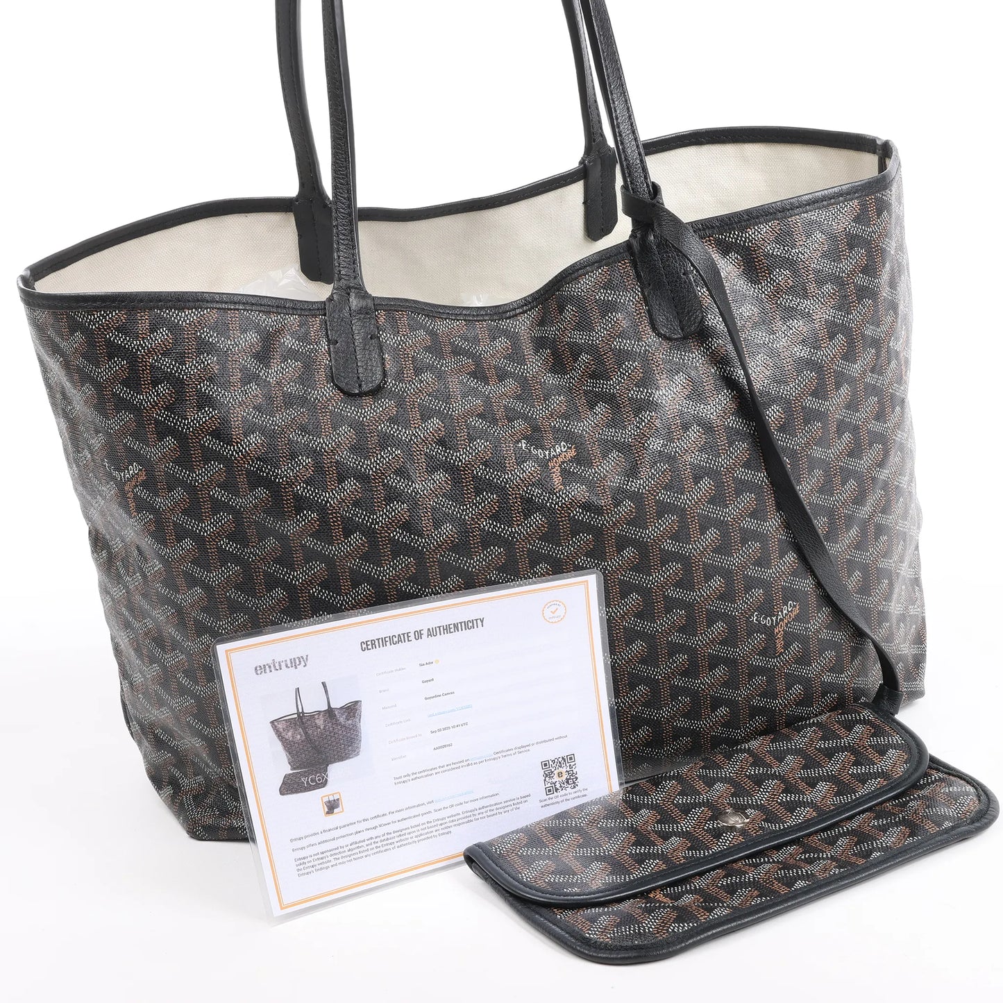 Goyard Saint Louis PM PVC & Leather Shoulder Bag in Black