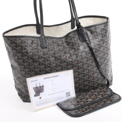 Goyard Saint Louis PM PVC & Leather Shoulder Bag in Black
