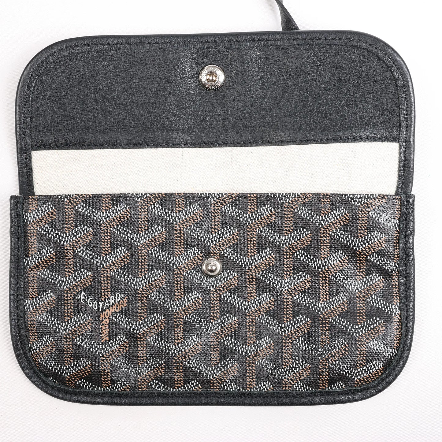 Goyard Saint Louis PM PVC & Leather Shoulder Bag in Black