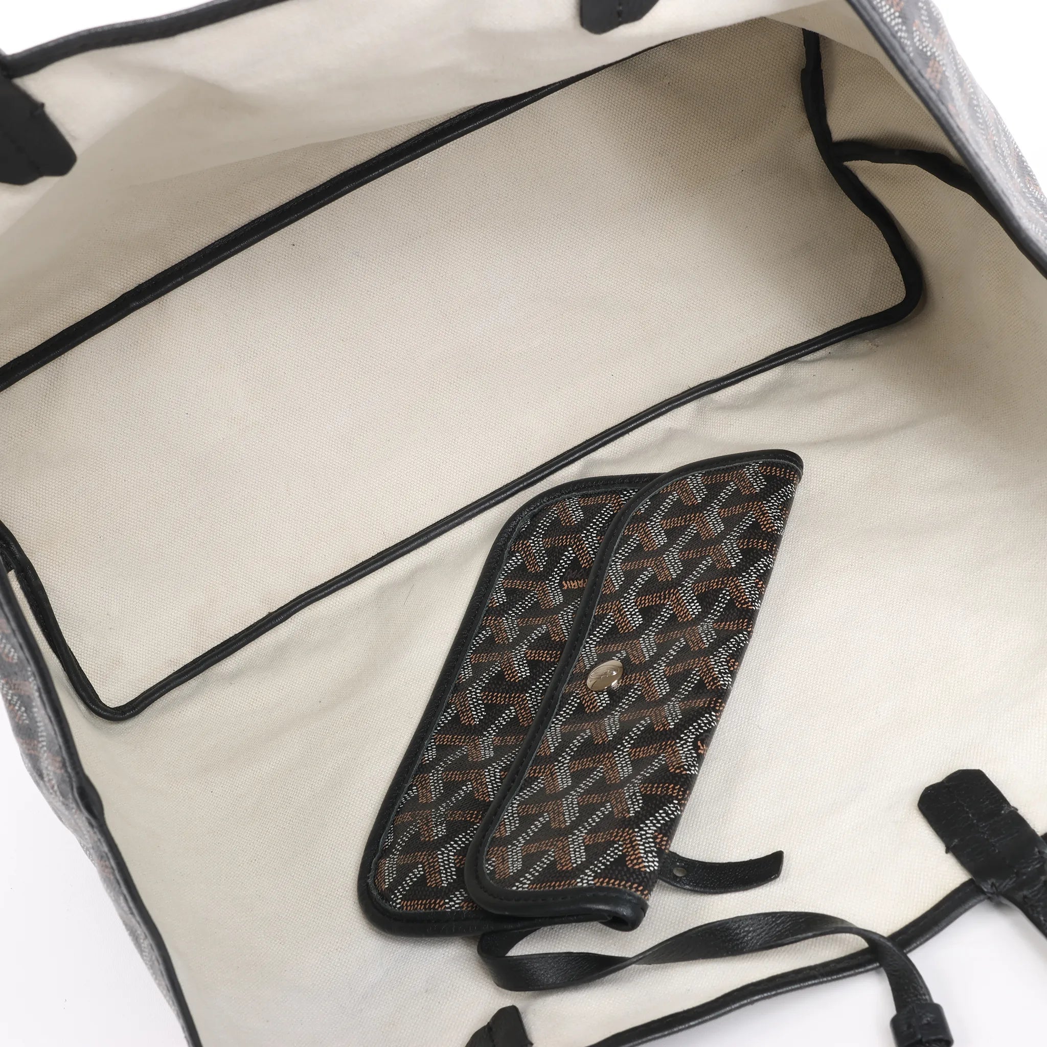 Goyard Saint Louis PM PVC & Leather Shoulder Bag in Black