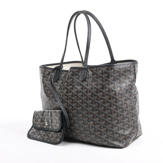 Goyard Saint Louis PM PVC & Leather Shoulder Bag in Black