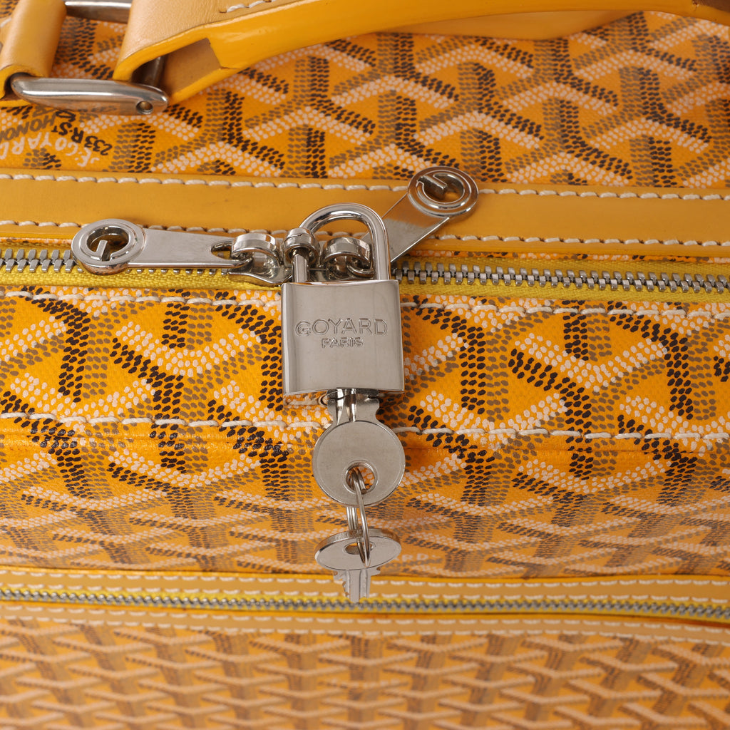 Goyard Trolle PM PVC & Leather Travel Bag in Yellow