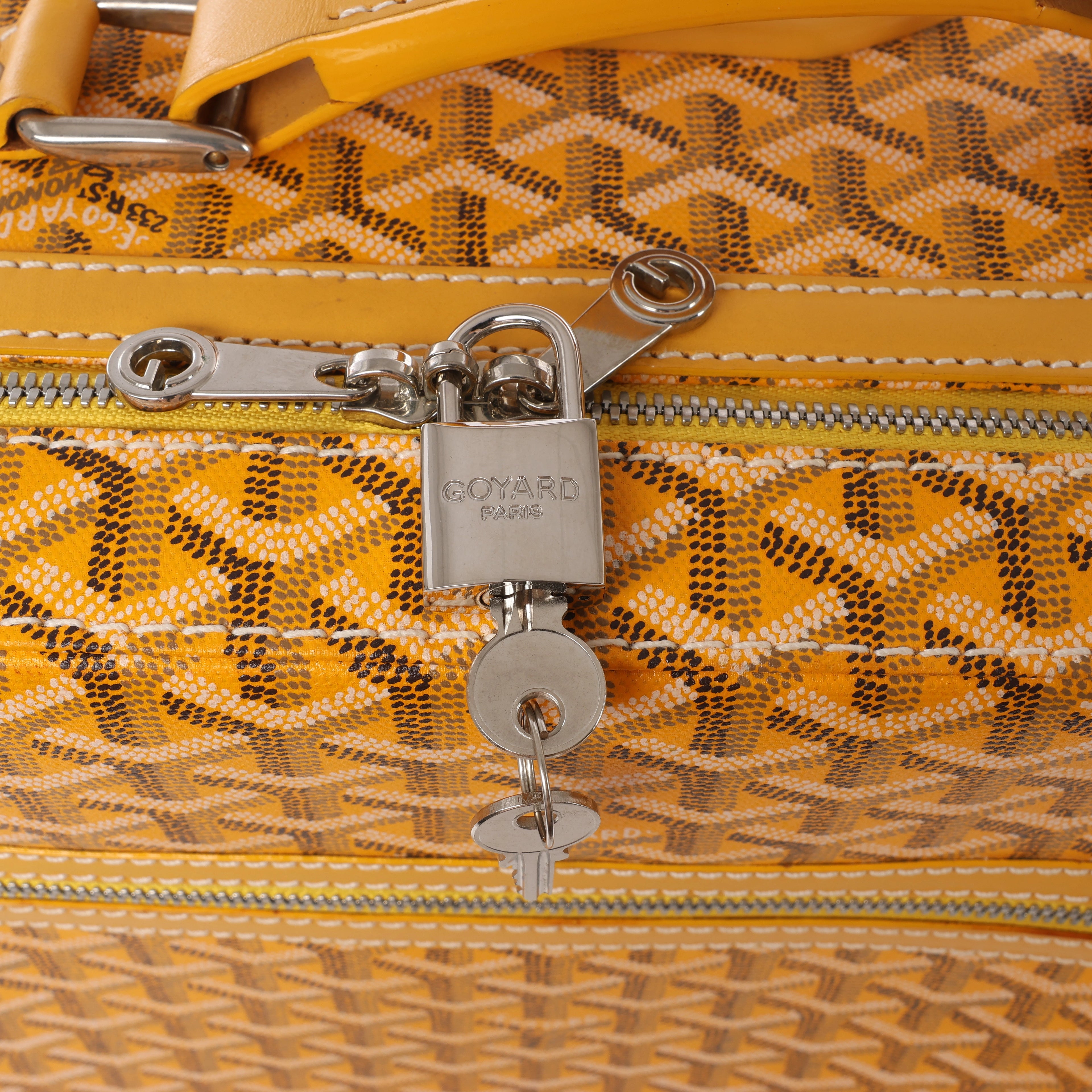 Goyard Trolle PM PVC & Leather Travel Bag in Yellow