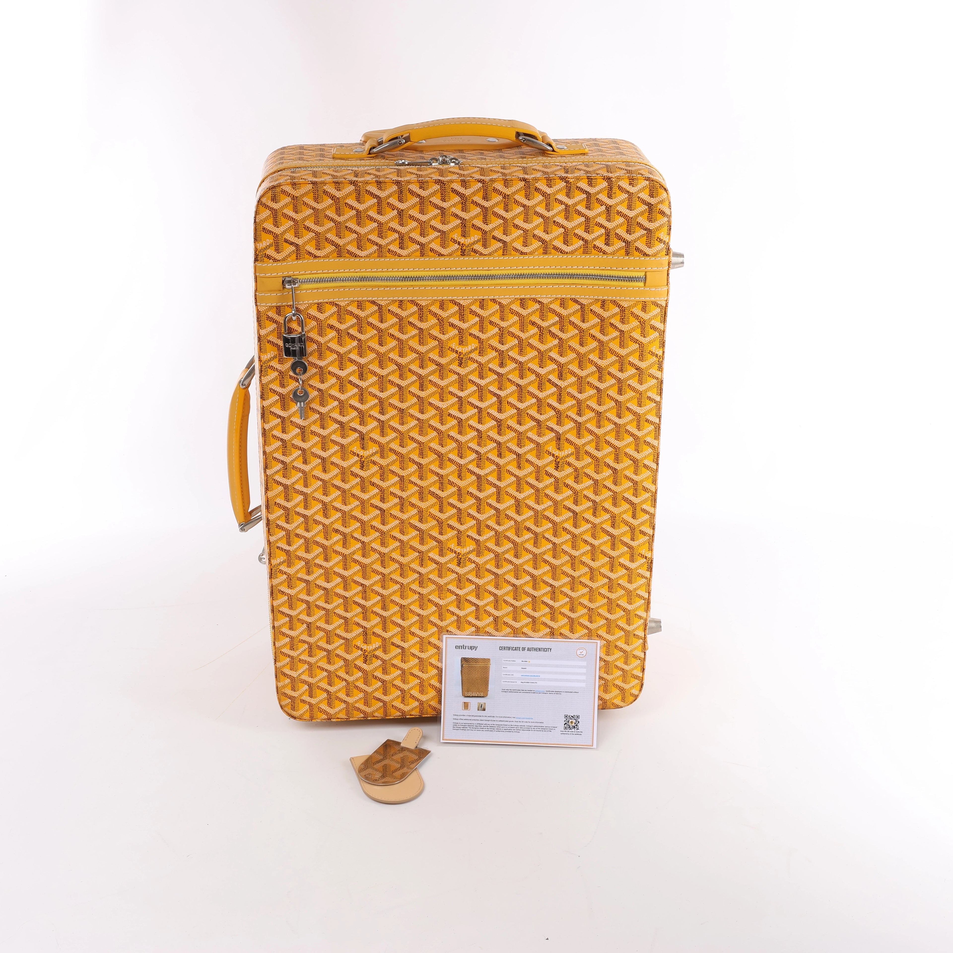 Goyard Trolle PM PVC & Leather Travel Bag in Yellow