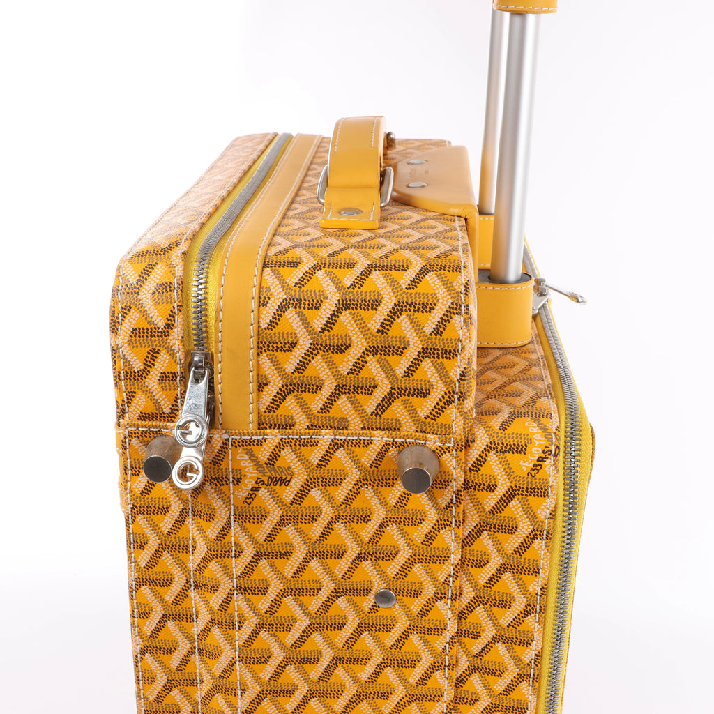 Goyard Trolle PM PVC & Leather Travel Bag in Yellow