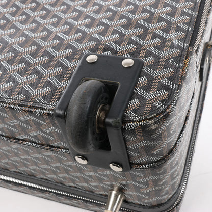 Goyard Trolle PM PVC x Leather Travel Bag in Brown