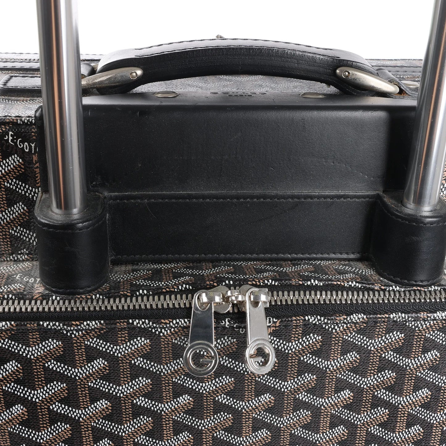 Goyard Trolle PM PVC x Leather Travel Bag in Brown