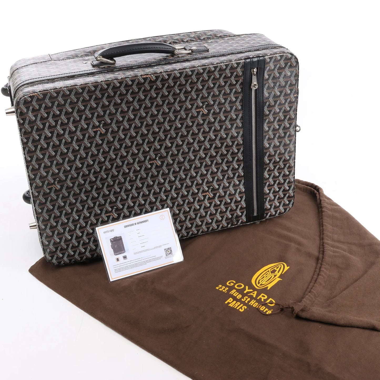 Goyard Trolle PM PVC x Leather Travel Bag in Brown