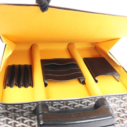 Goyard Trolle PM PVC x Leather Travel Bag in Brown