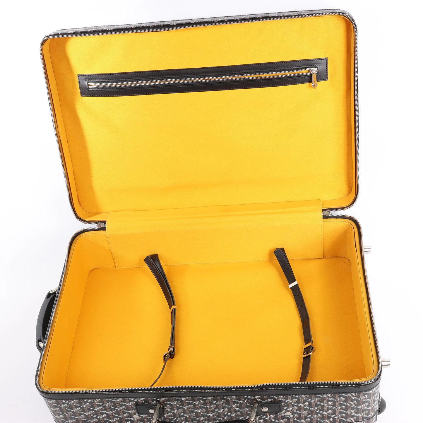 Goyard Trolle PM PVC x Leather Travel Bag in Brown