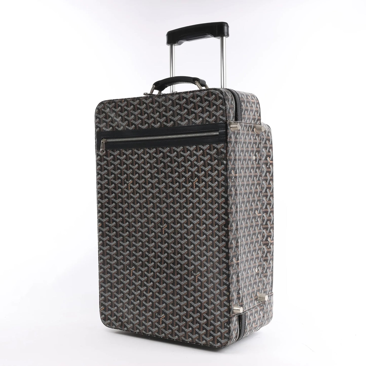 Goyard Trolle PM PVC x Leather Travel Bag in Brown