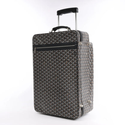 Goyard Trolle PM PVC x Leather Travel Bag in Brown