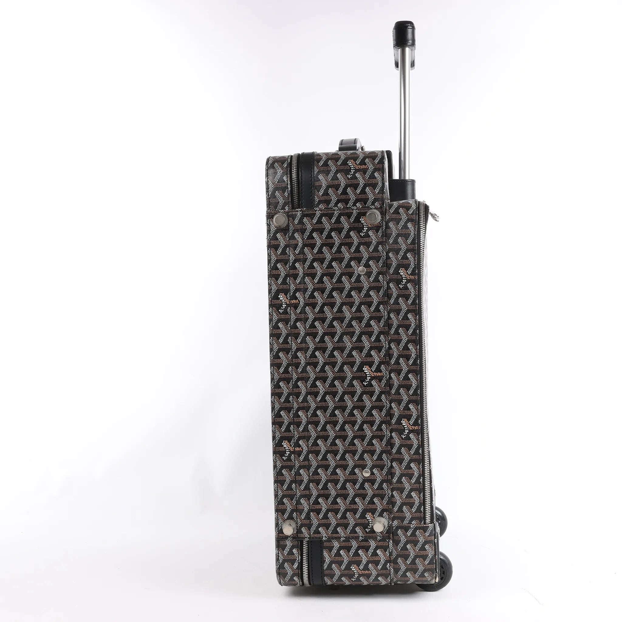 Goyard Trolle PM PVC x Leather Travel Bag in Brown