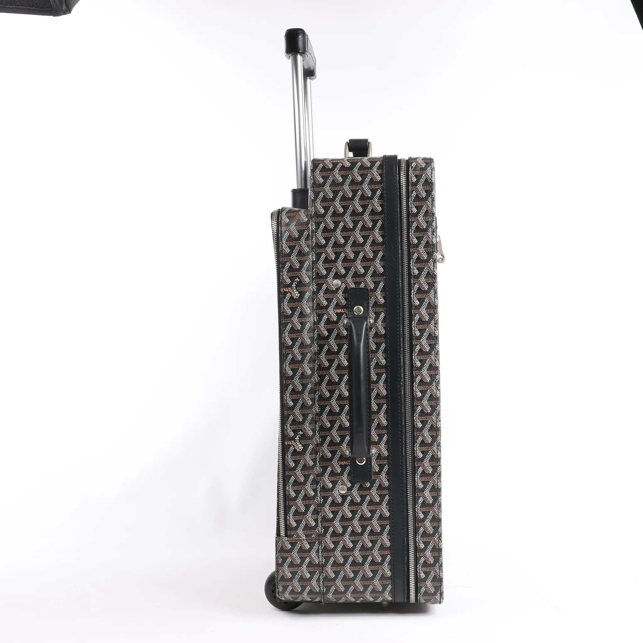 Goyard Trolle PM PVC x Leather Travel Bag in Brown