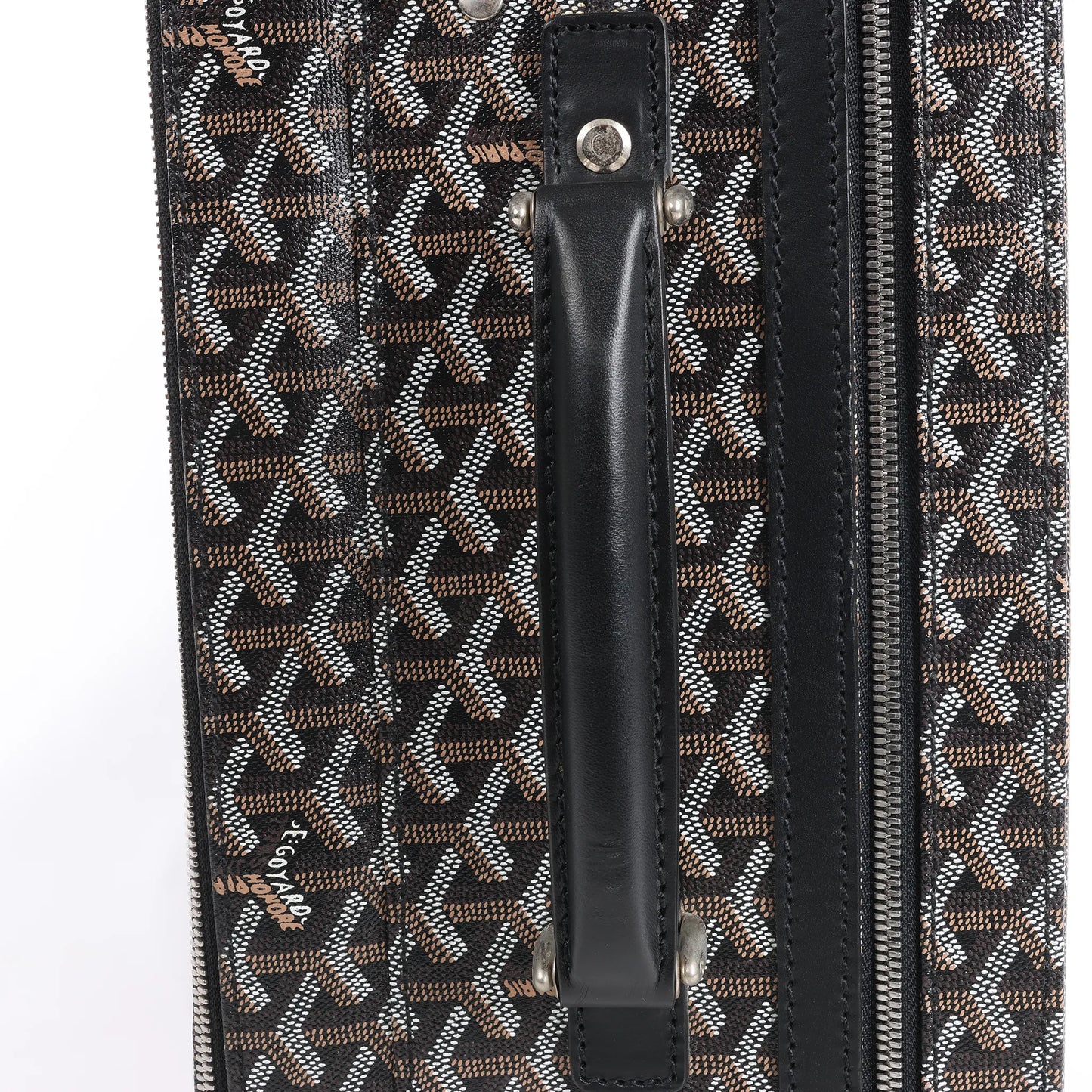 Goyard Trolle PM PVC x Leather Travel Bag in Brown