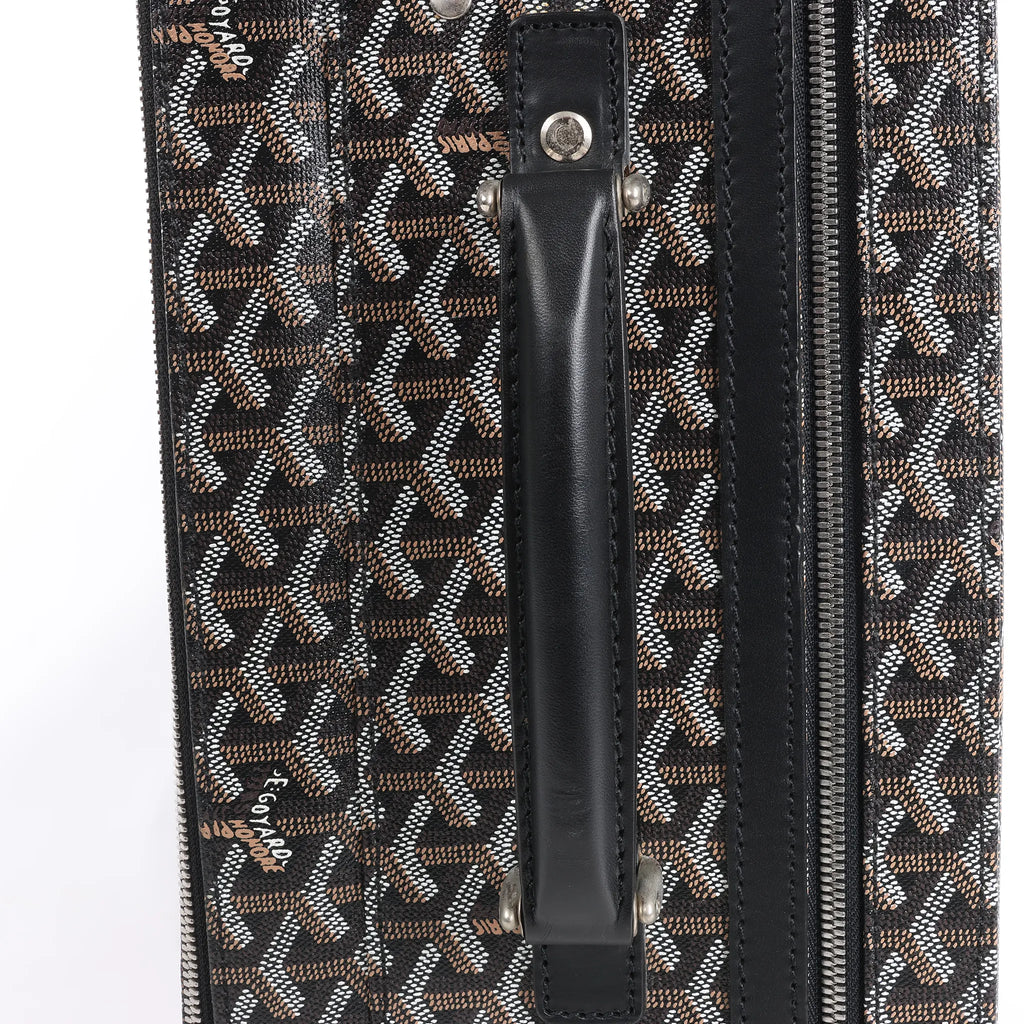 Goyard Trolle PM PVC x Leather Travel Bag in Brown
