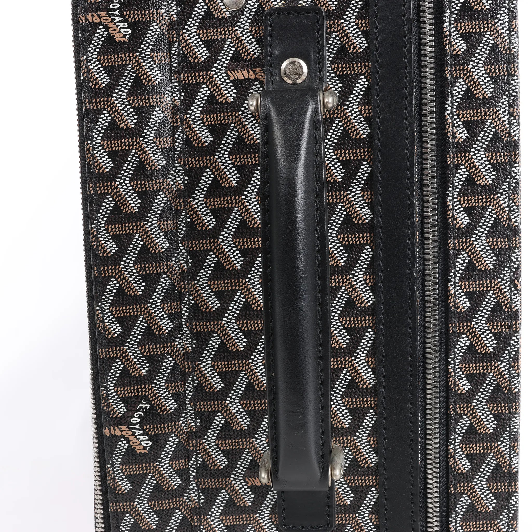 Goyard Trolle PM PVC x Leather Travel Bag in Brown
