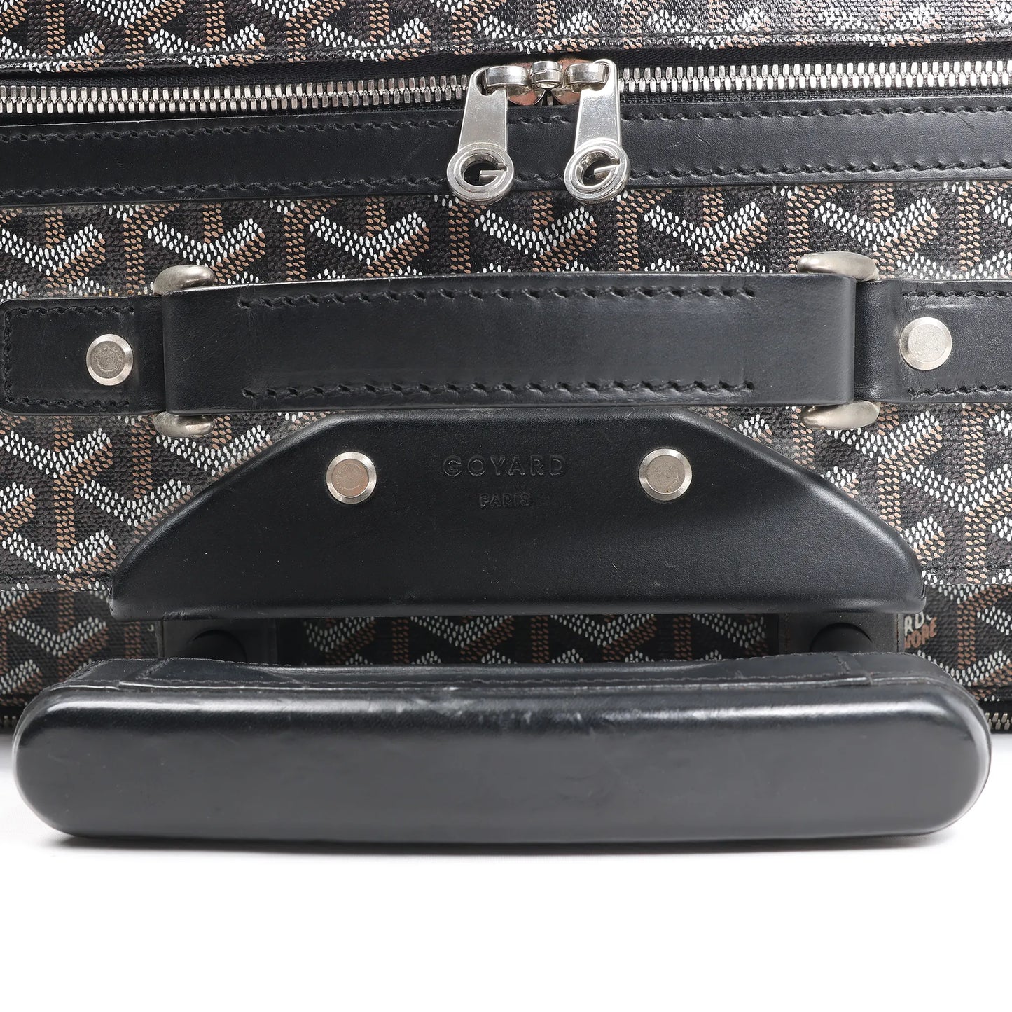 Goyard Trolle PM PVC x Leather Travel Bag in Brown