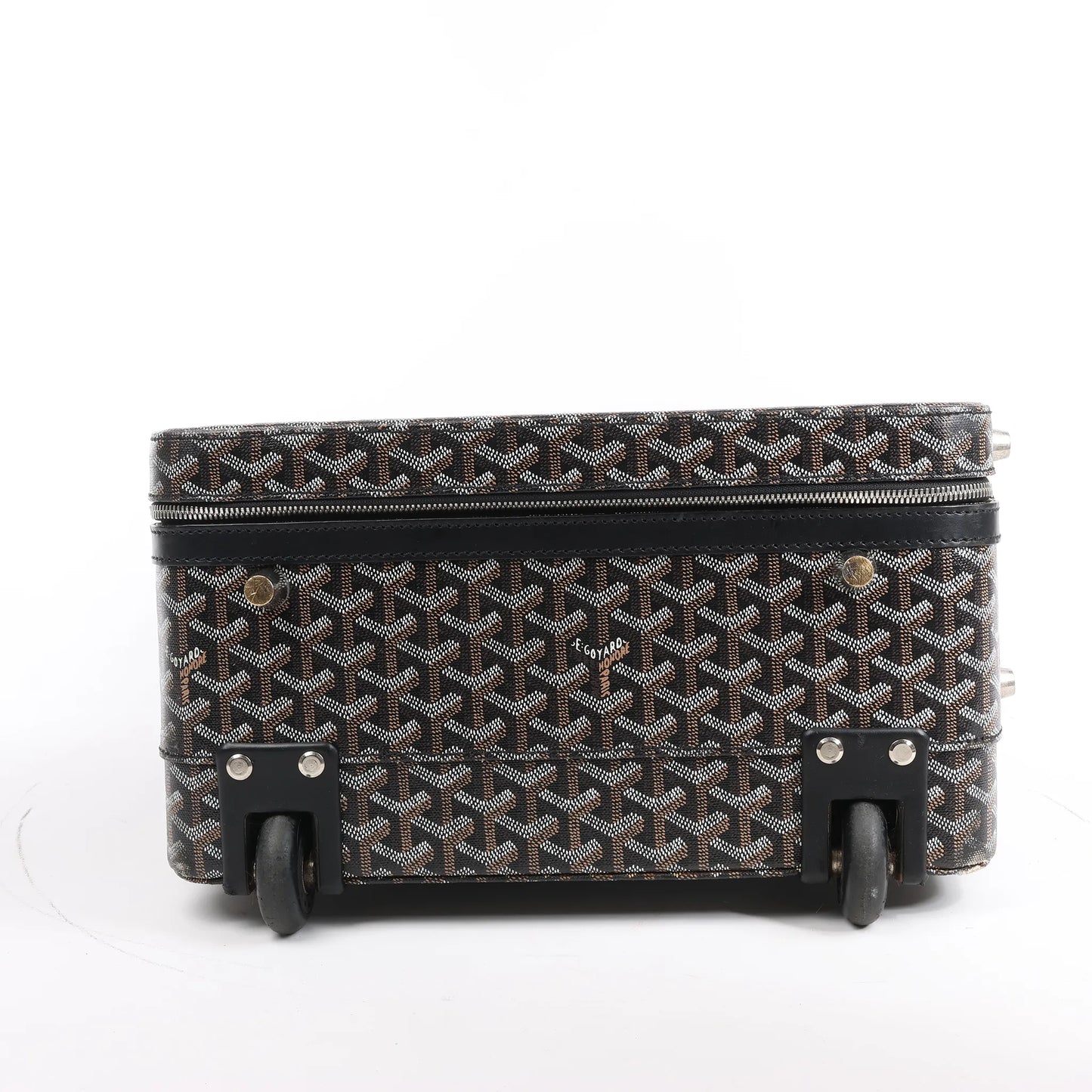 Goyard Trolle PM PVC x Leather Travel Bag in Brown