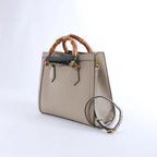 Gucci Bamboo Diana Leather 2 Way Handbag in Beige