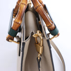Gucci Bamboo Diana Leather 2 Way Handbag in Beige