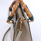 Gucci Bamboo Diana Leather 2 Way Handbag in Beige