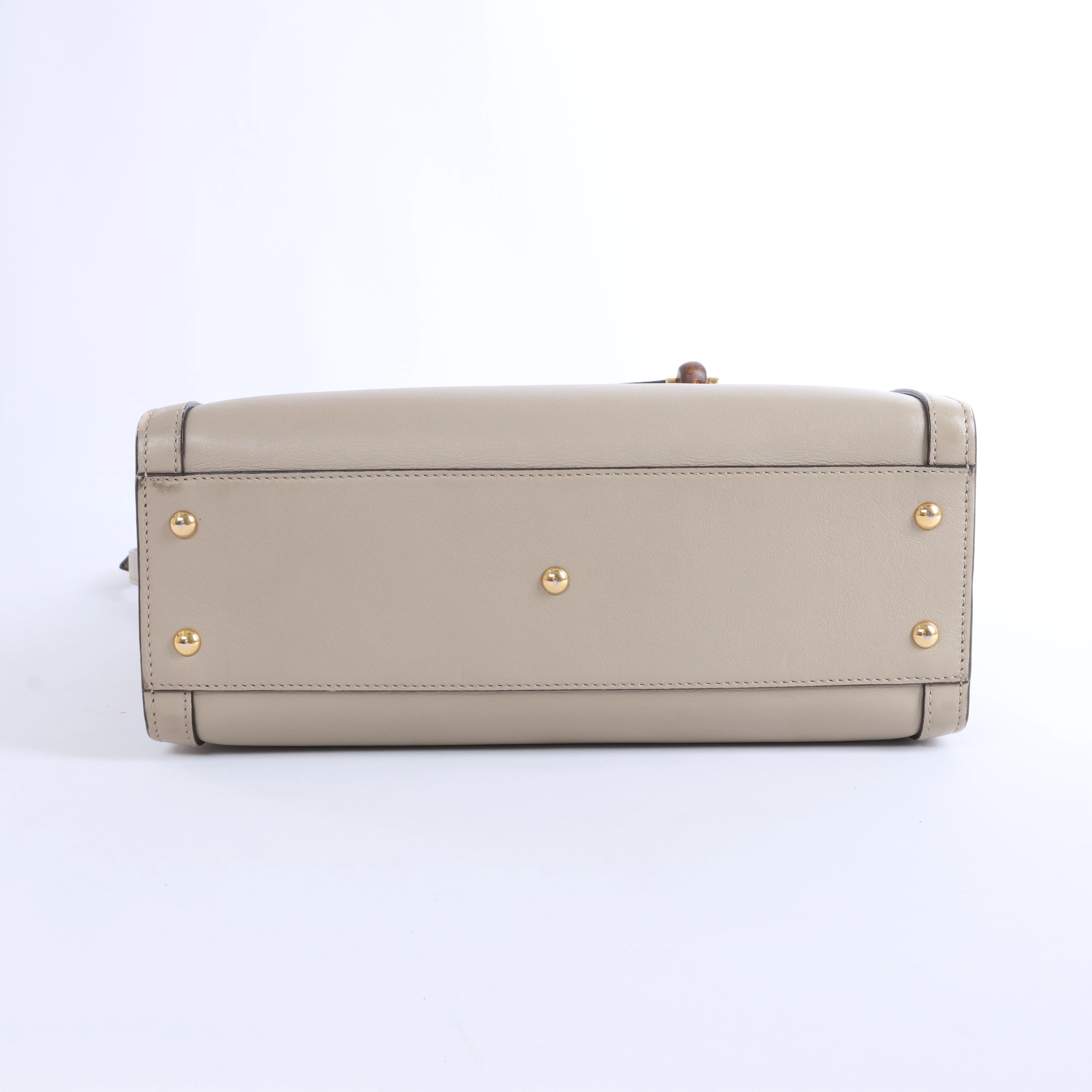 Gucci Bamboo Diana Leather 2 Way Handbag in Beige