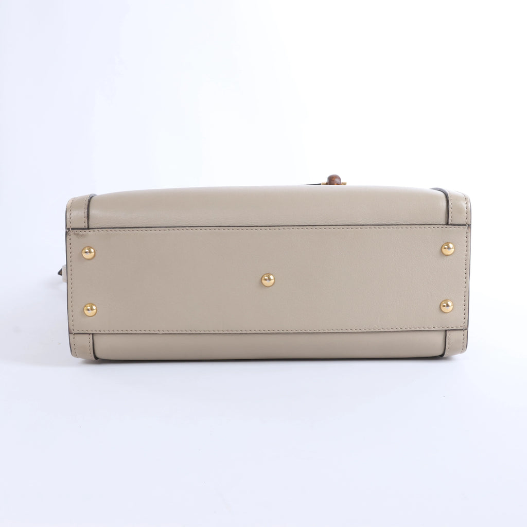 Gucci Bamboo Diana Leather 2 Way Handbag in Beige