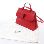 Gucci Bamboo Leather 2Way Handbag in Red 392013