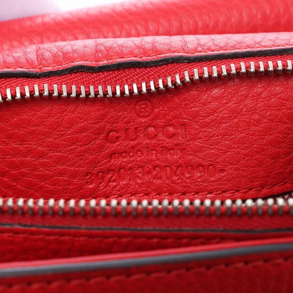 Gucci Bamboo Leather 2Way Handbag in Red 392013