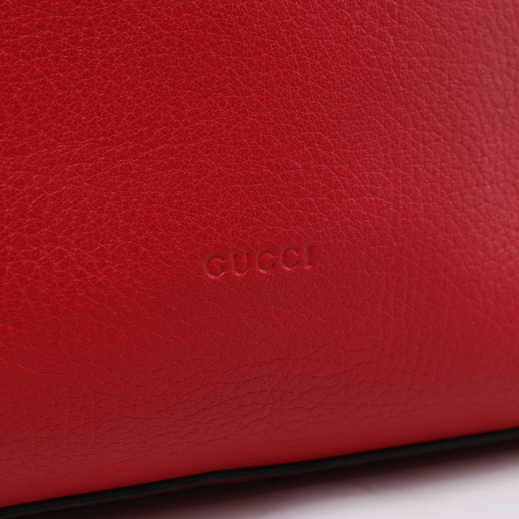 Gucci Bamboo Leather 2Way Handbag in Red 392013