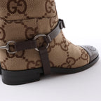 Gucci GG Canvas & Leather Long Boots in Brown 674673, Size EU 37.5