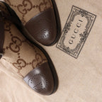 Gucci GG Canvas & Leather Long Boots in Brown 674673, Size EU 37.5