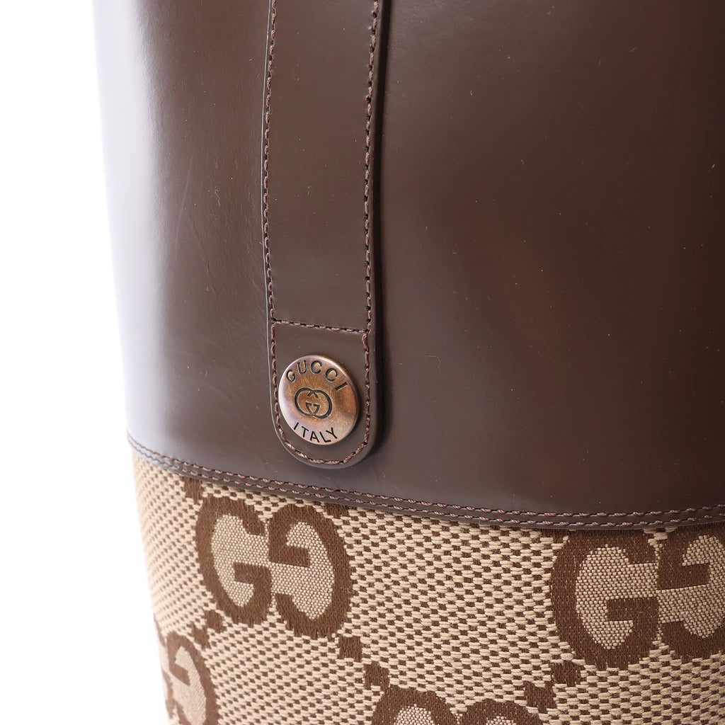 Gucci GG Canvas & Leather Long Boots in Brown 674673, Size EU 37.5