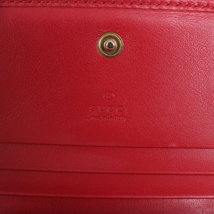 Gucci GG Marmont 466492 Leather Compact Wallet Red