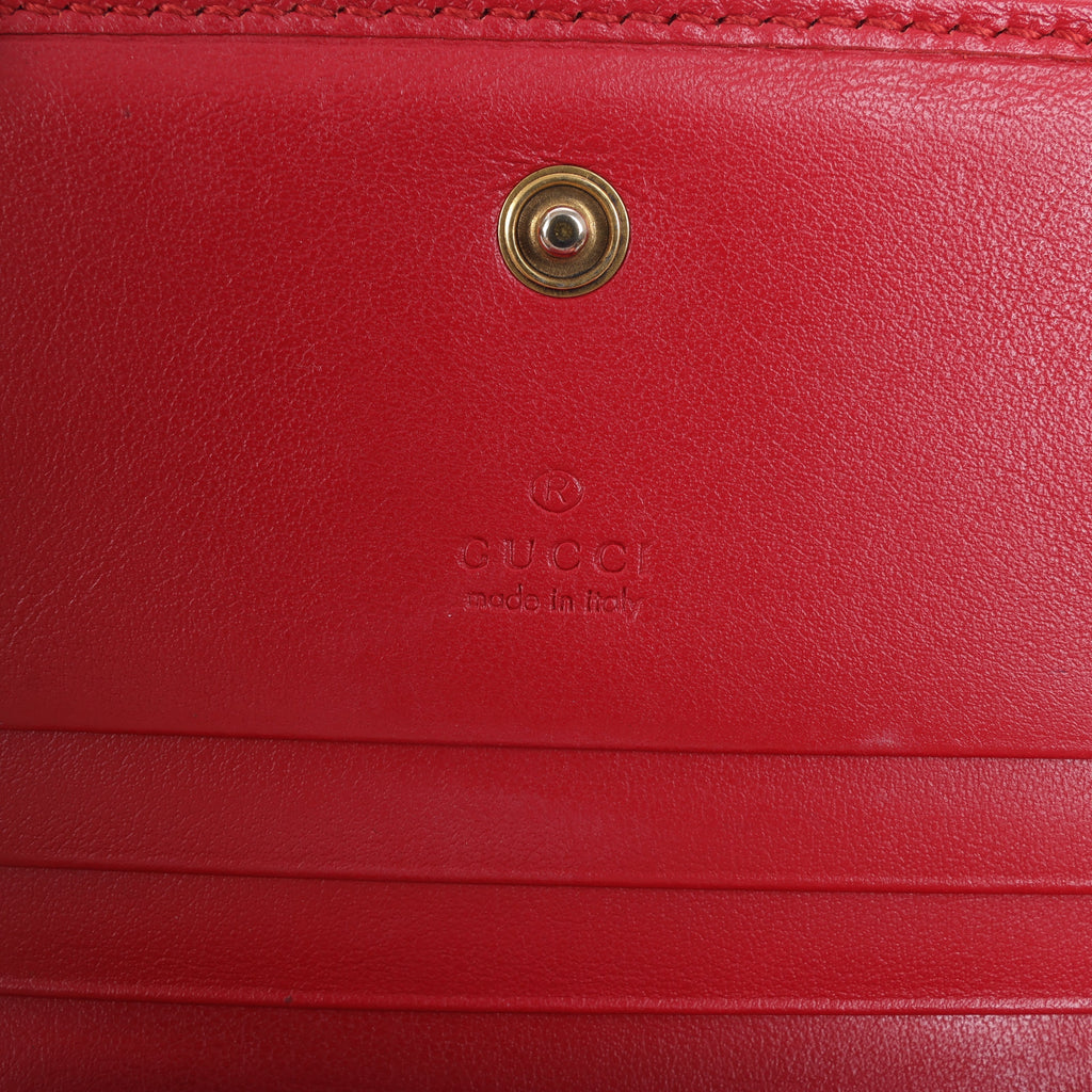 Gucci GG Marmont 466492 Leather Compact Wallet Red