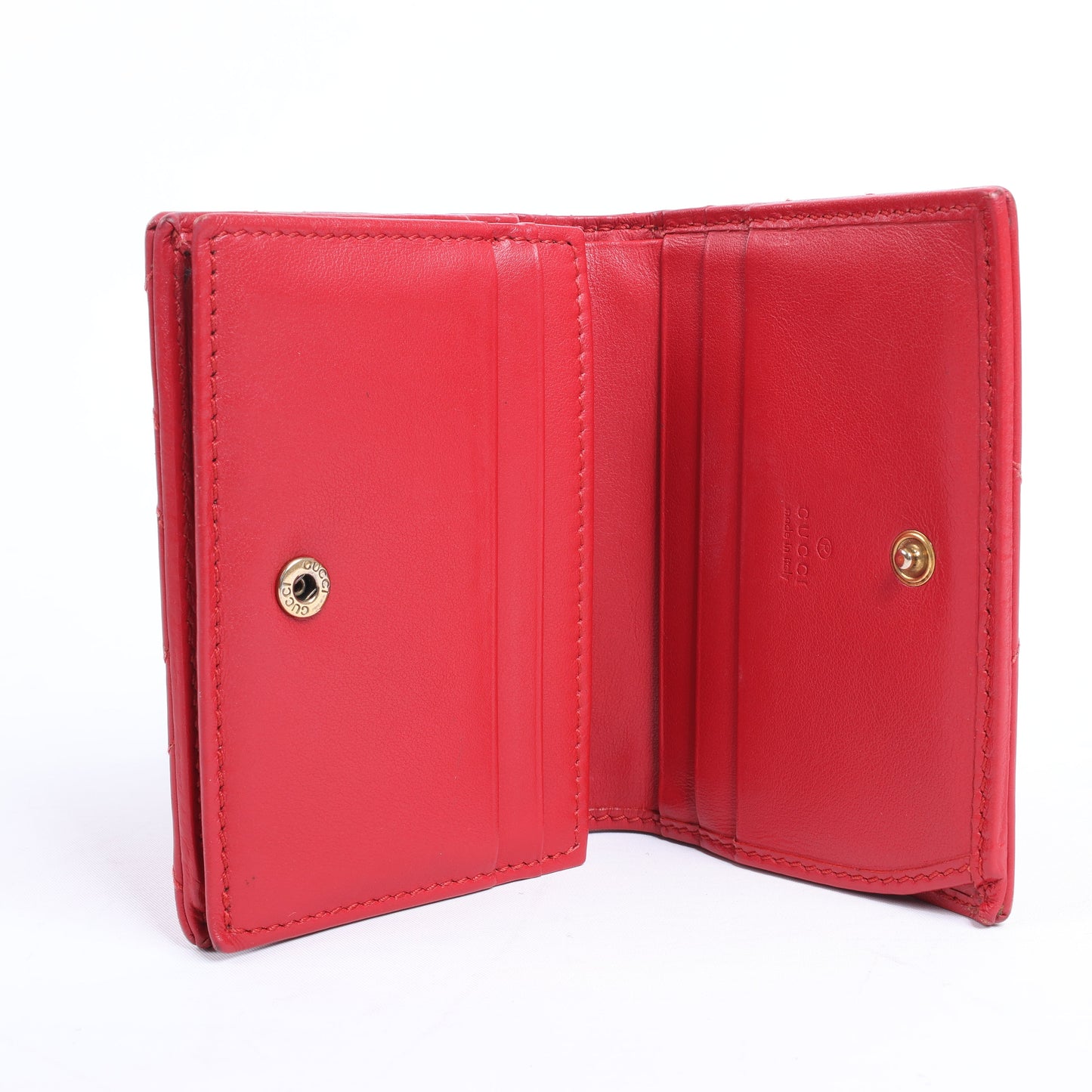 Gucci GG Marmont 466492 Leather Compact Wallet Red