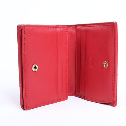 Portefeuille compact en cuir Gucci GG Marmont 466492 Rouge