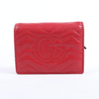 Gucci GG Marmont 466492 Leather Compact Wallet Red