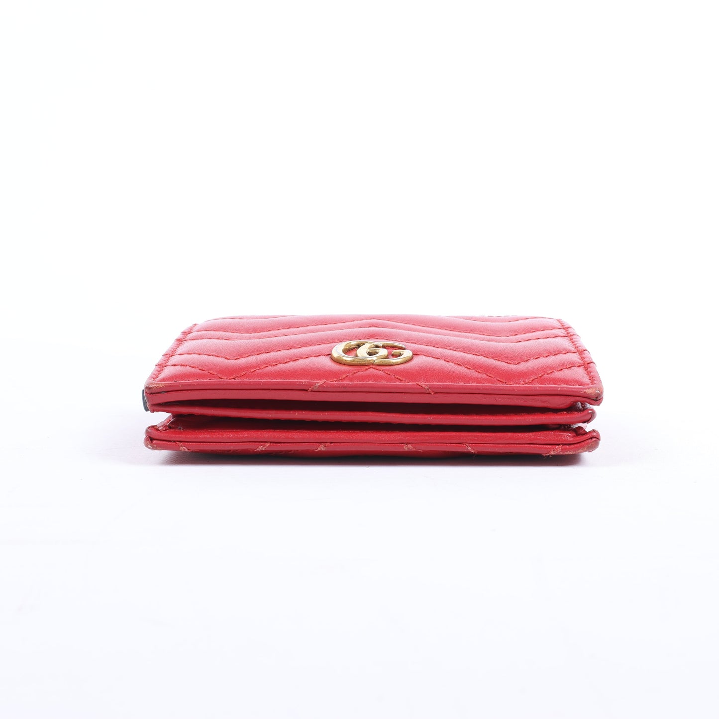 Gucci GG Marmont 466492 Leather Compact Wallet Red