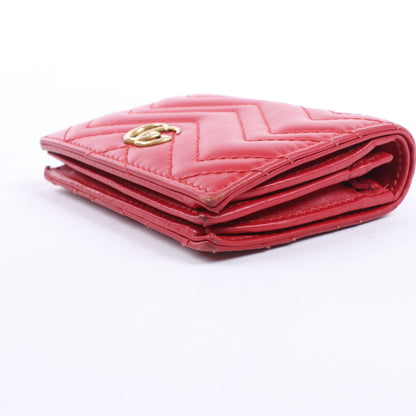 Gucci GG Marmont 466492 Leather Compact Wallet Red